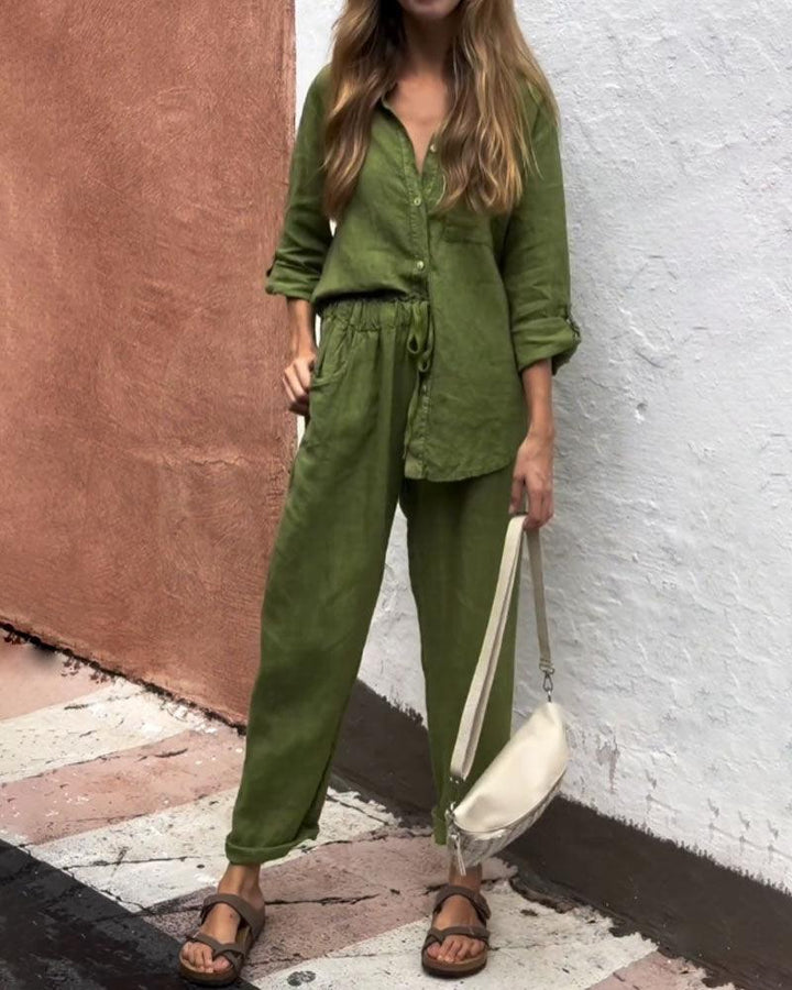 Liam | V-Neck Shirt & Pants Set