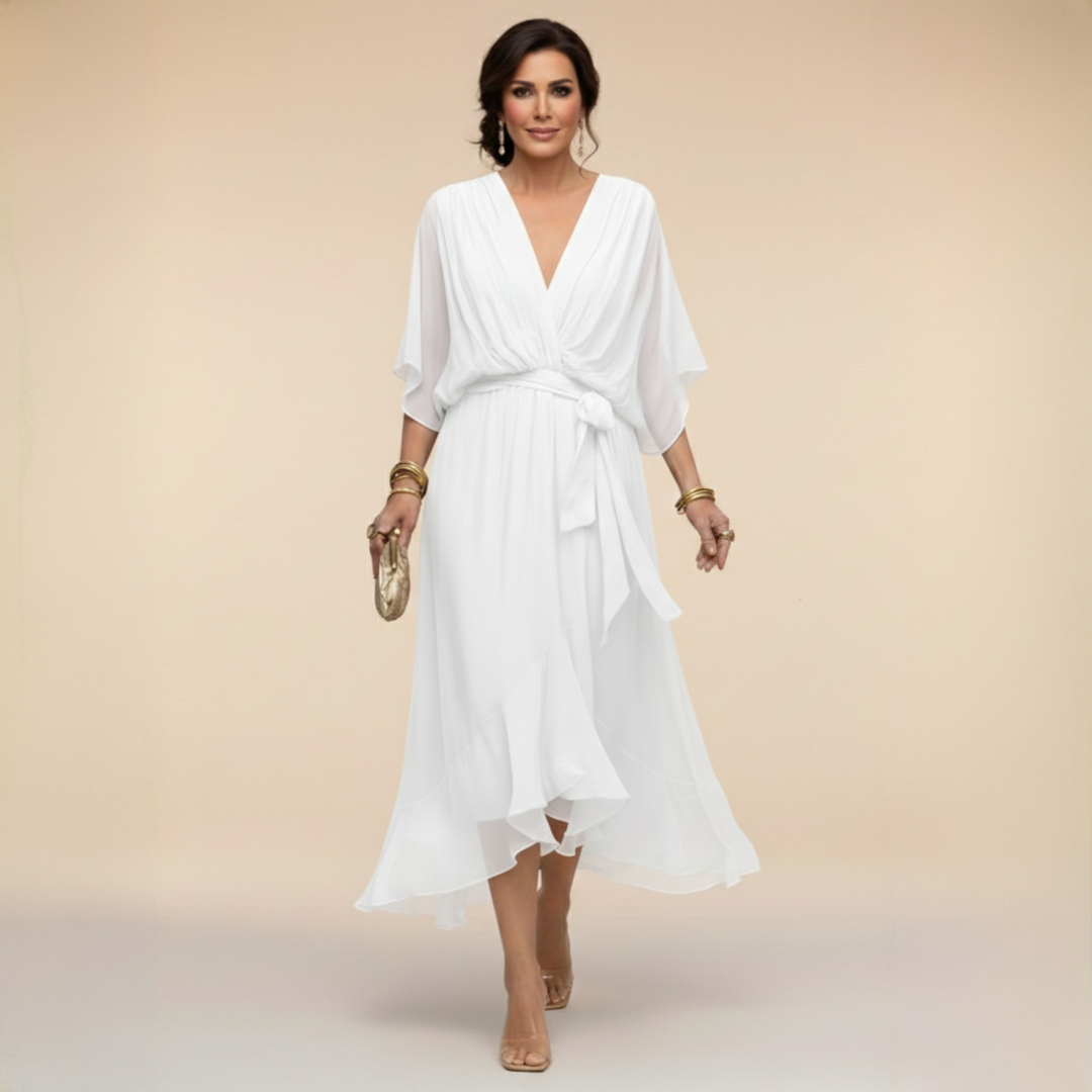 Monica | Chiffon dress with V-neckline