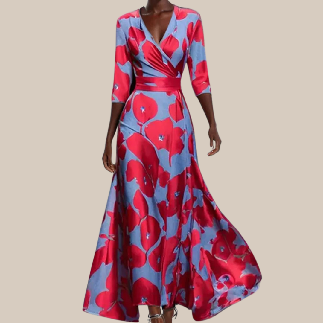 ELENA™ | Statement Print Maxi Dress