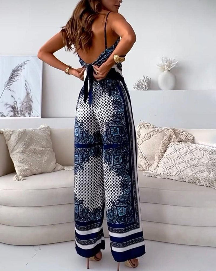 Lila | Printed Lace-Up Vest & Pants Set