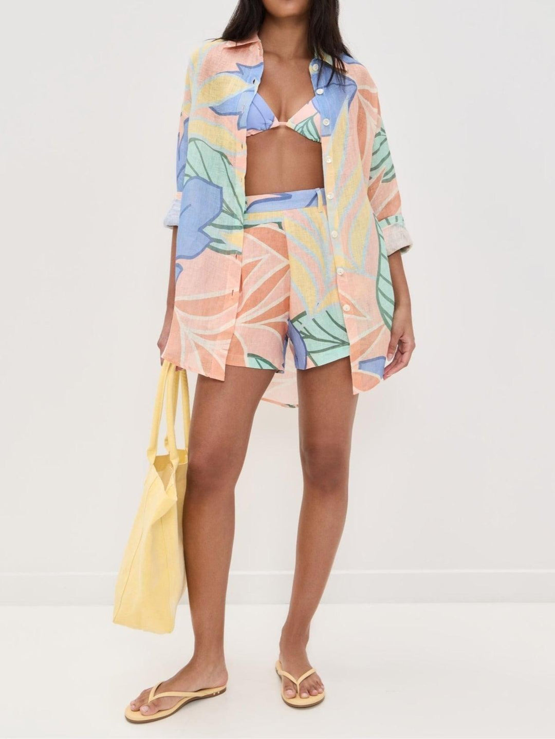 Diego | Tropical Leaf Printed Short Set