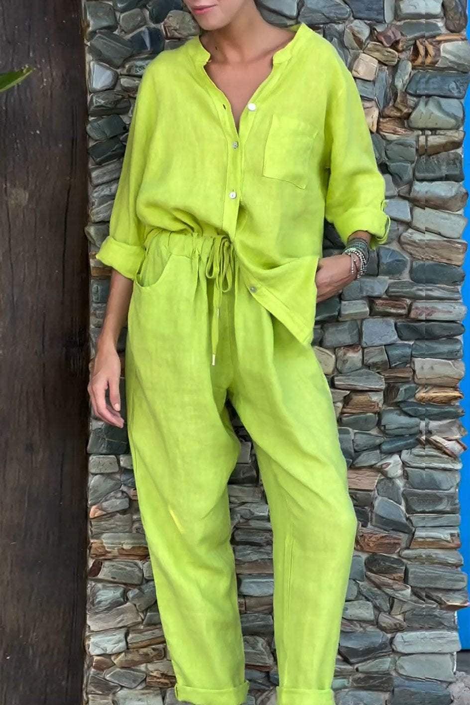 Liam | V-Neck Shirt & Pants Set