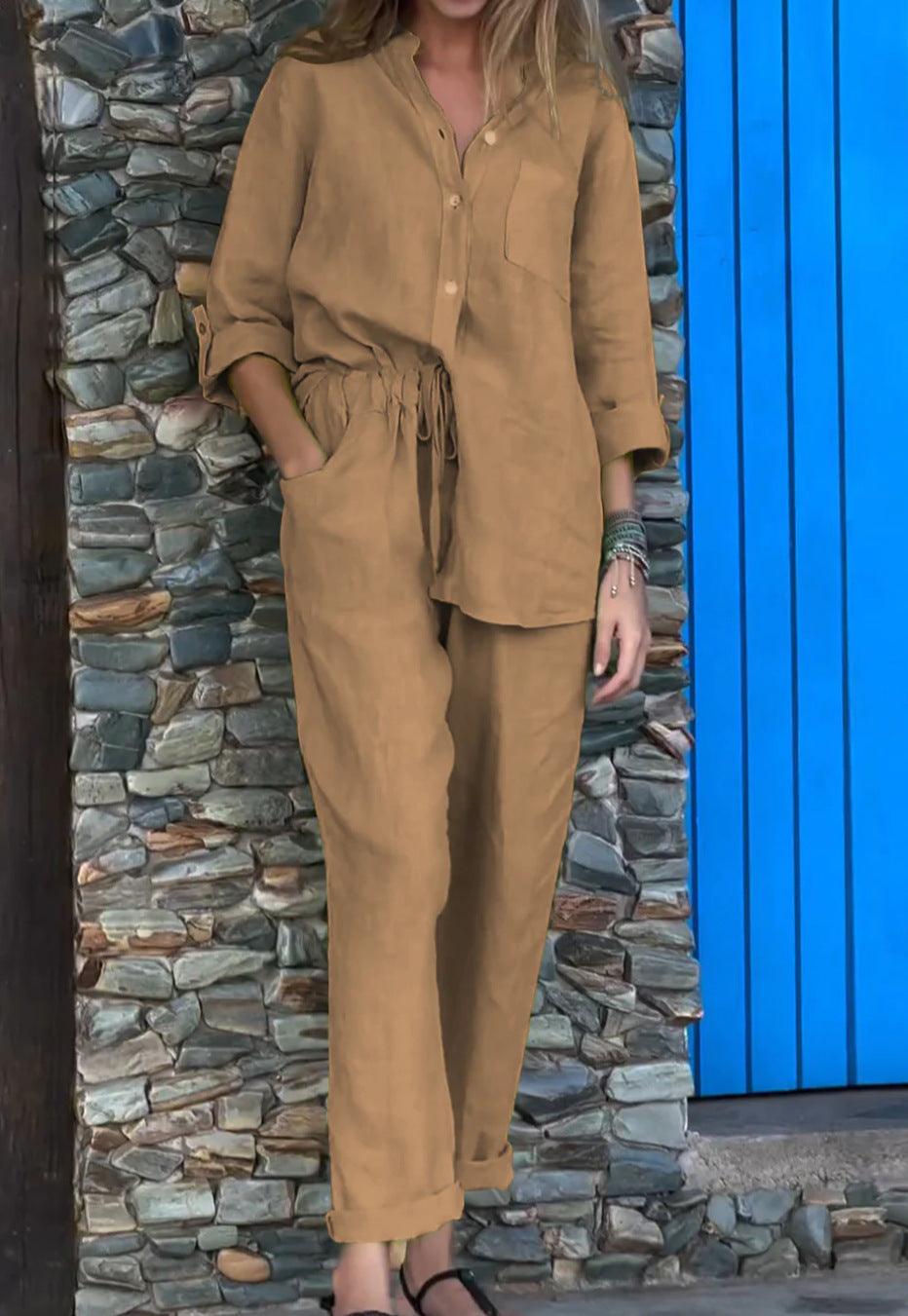 Liam | V-Neck Shirt & Pants Set