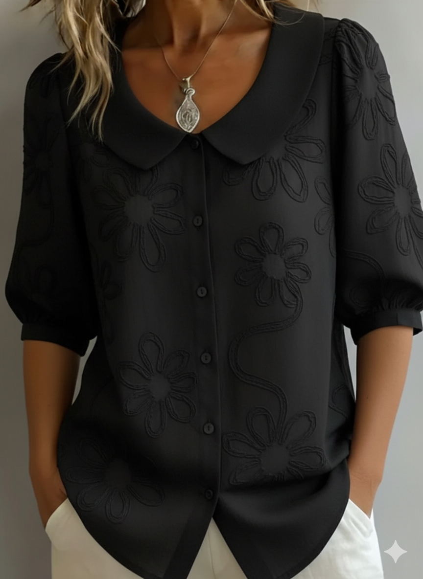 Aurélie™ - Light floral blouse natural elegance