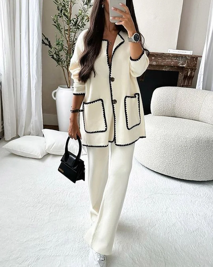 Sofia | Edge Decorated Jacket Casual Pants Set