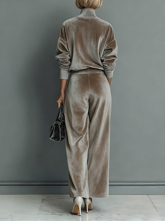 Elena | Velvet Turtleneck Suit