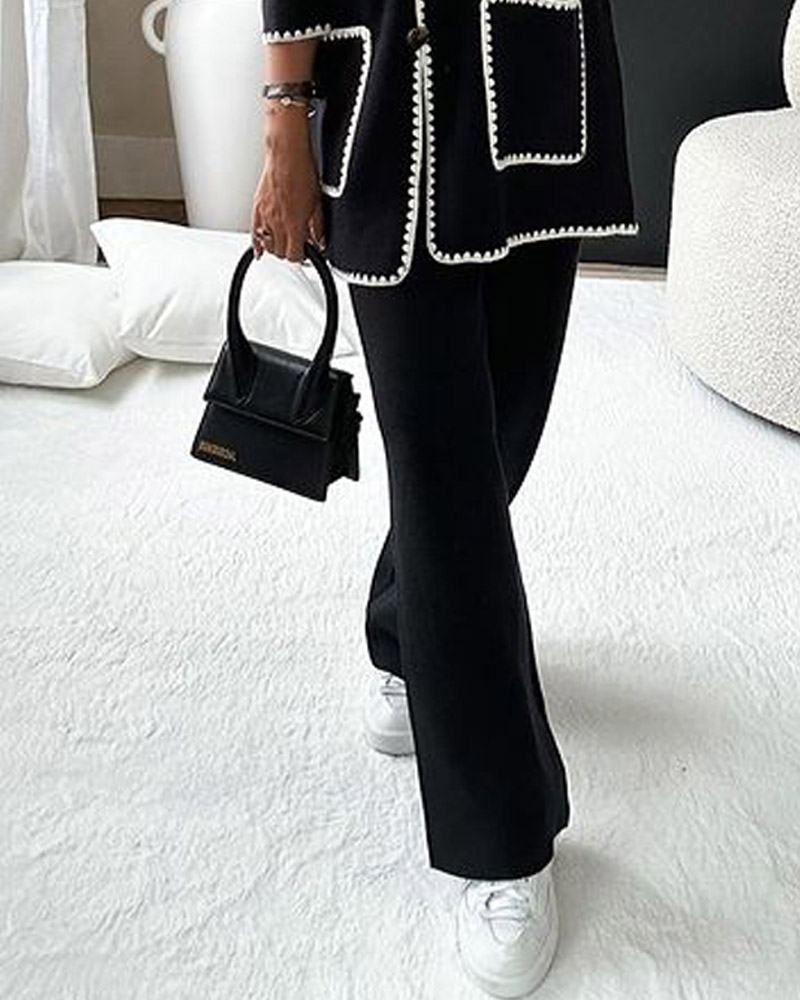 Sofia | Edge Decorated Jacket Casual Pants Set