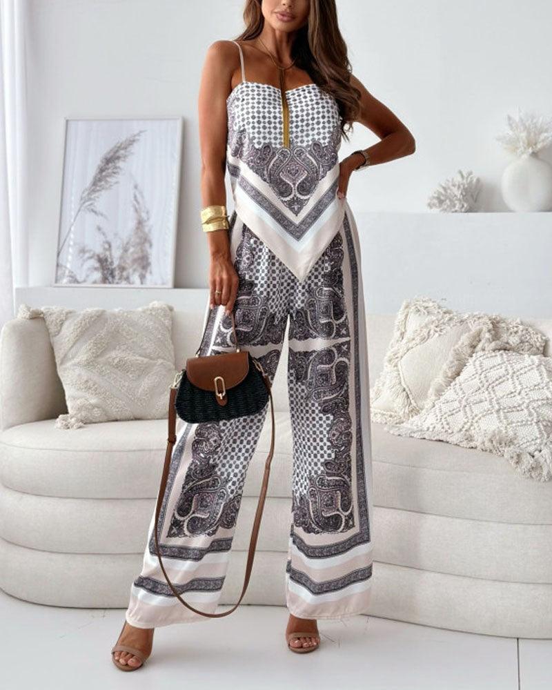 Lila | Printed Lace-Up Vest & Pants Set