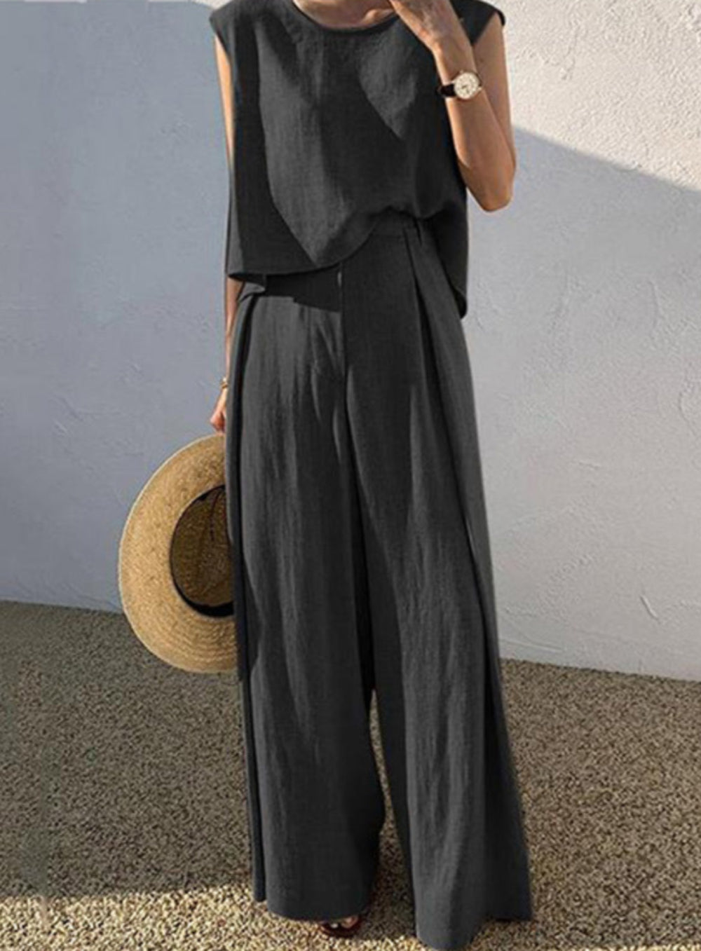 Sofia | Linen Blend Casual Pants Set