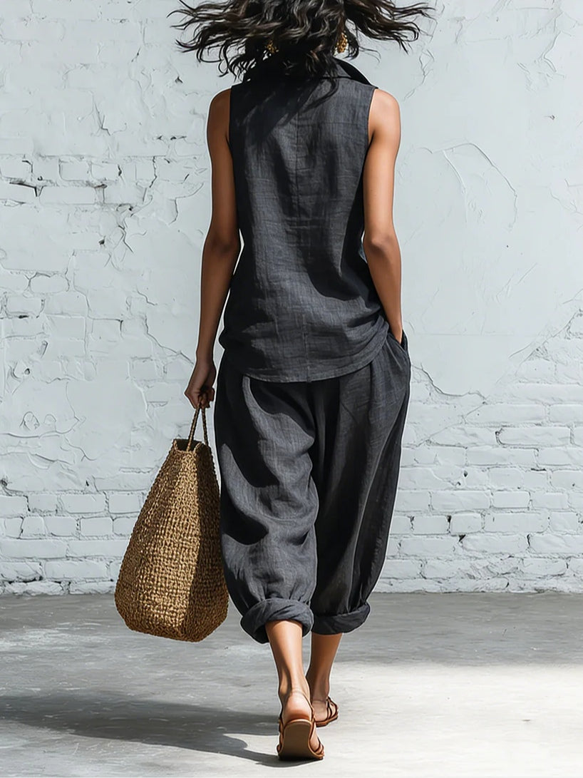 Sophia | Collared Shirt and Wide-Leg Pants Set
