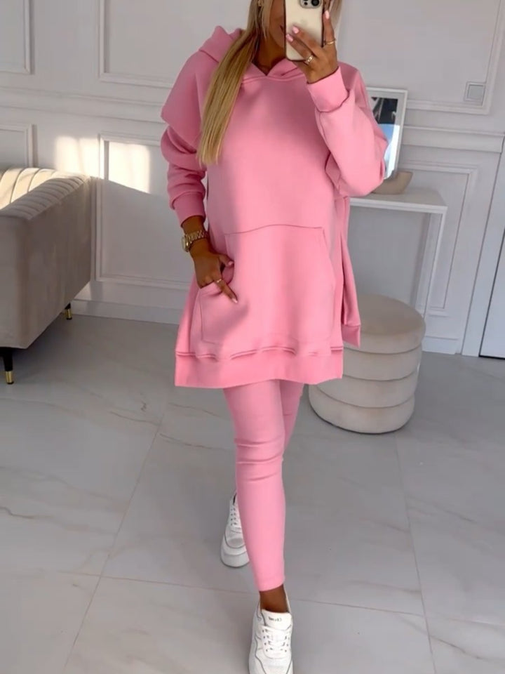 Sienna | Solid Color Hoodie and Lined Leggings Set