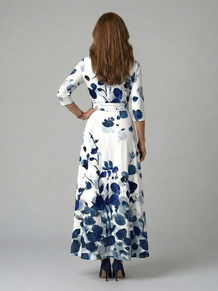 Celine | Cross Wrap Neck Midi Dress