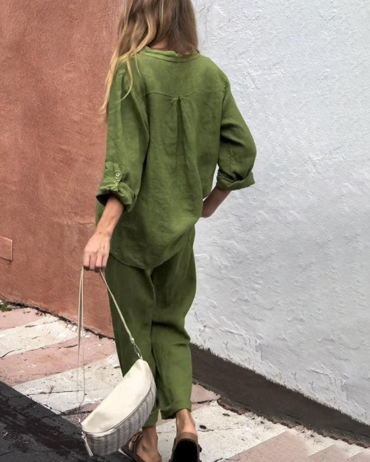 Liam | V-Neck Shirt & Pants Set