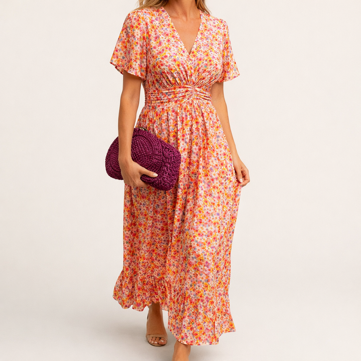 FAITH™ | Elegant Long Dress With Flowers