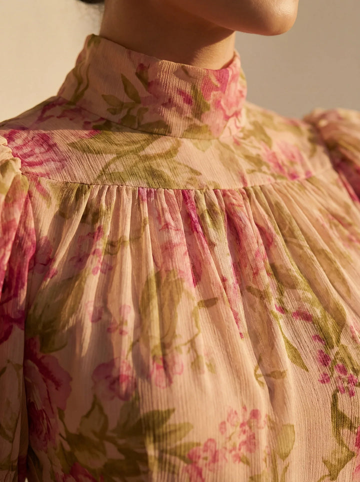 Rosario | Long Floral Chiffon Dress