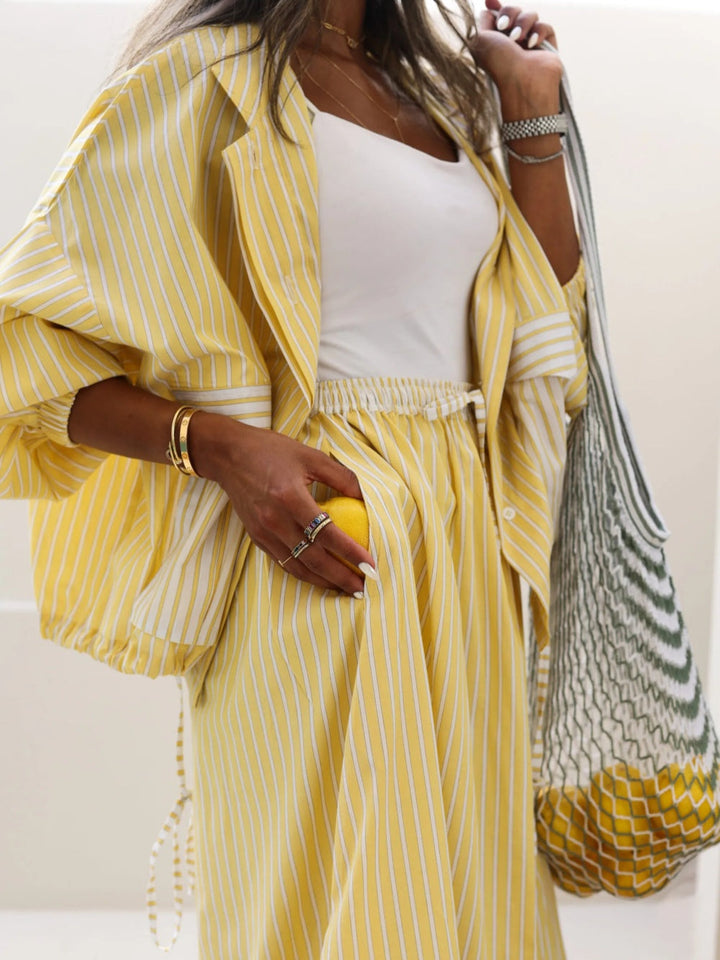 Sophie | Yellow Striped Casual Set