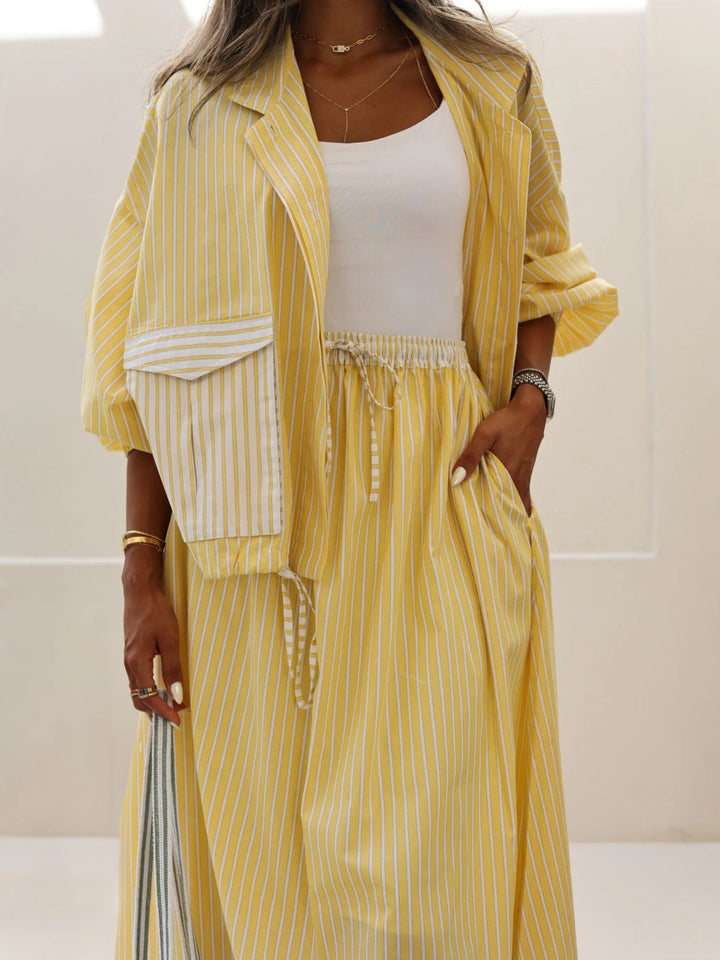 Sophie | Yellow Striped Casual Set