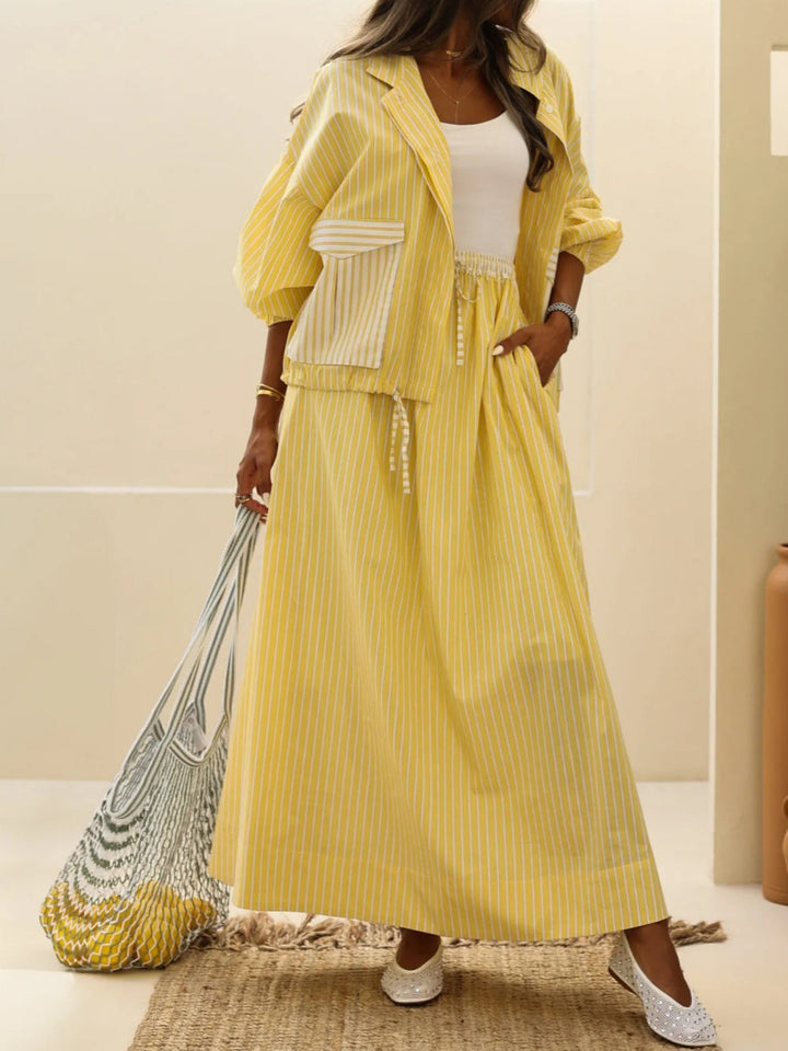 Sophie | Yellow Striped Casual Set