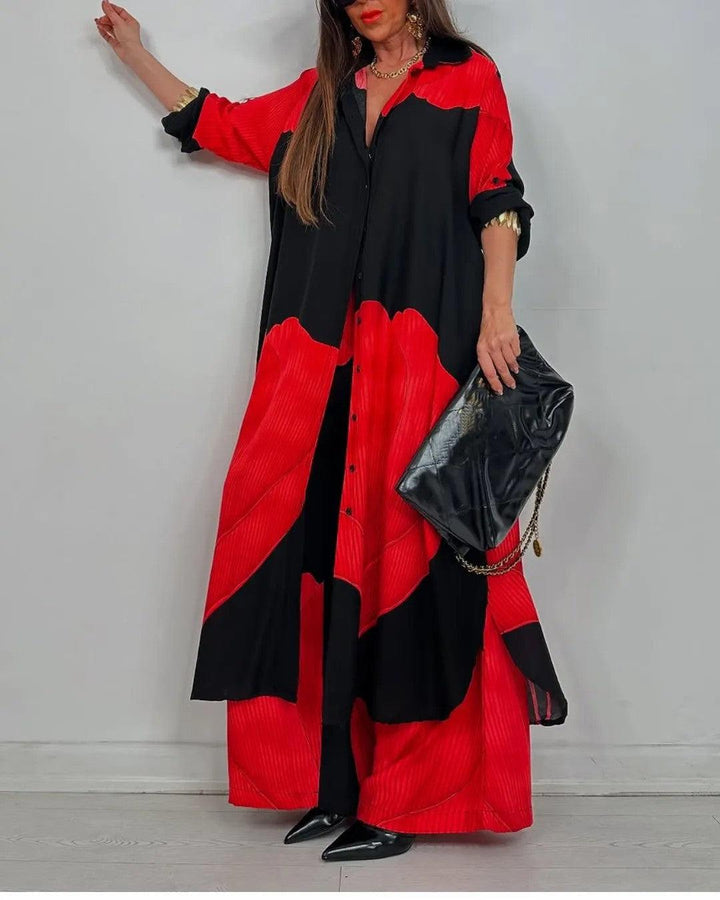 Lila | V-neck Patchwork Set