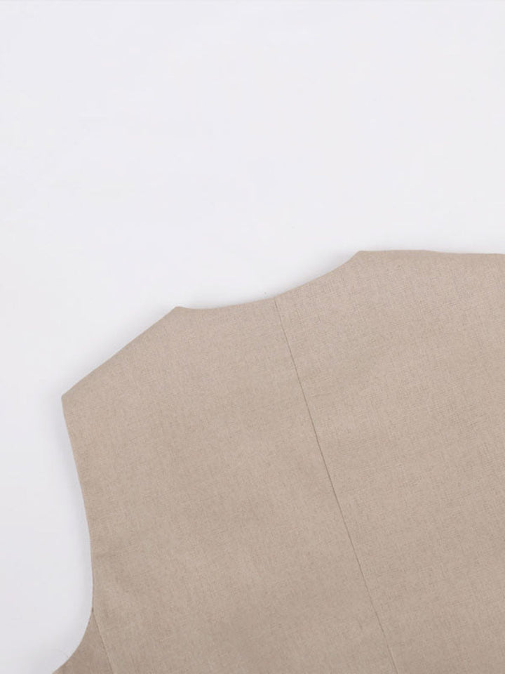 Lila | V-neck Pleated Wide-leg Pants Suit