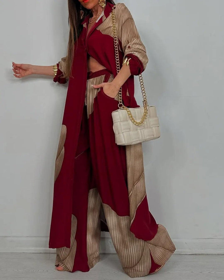 Lila | V-neck Patchwork Set