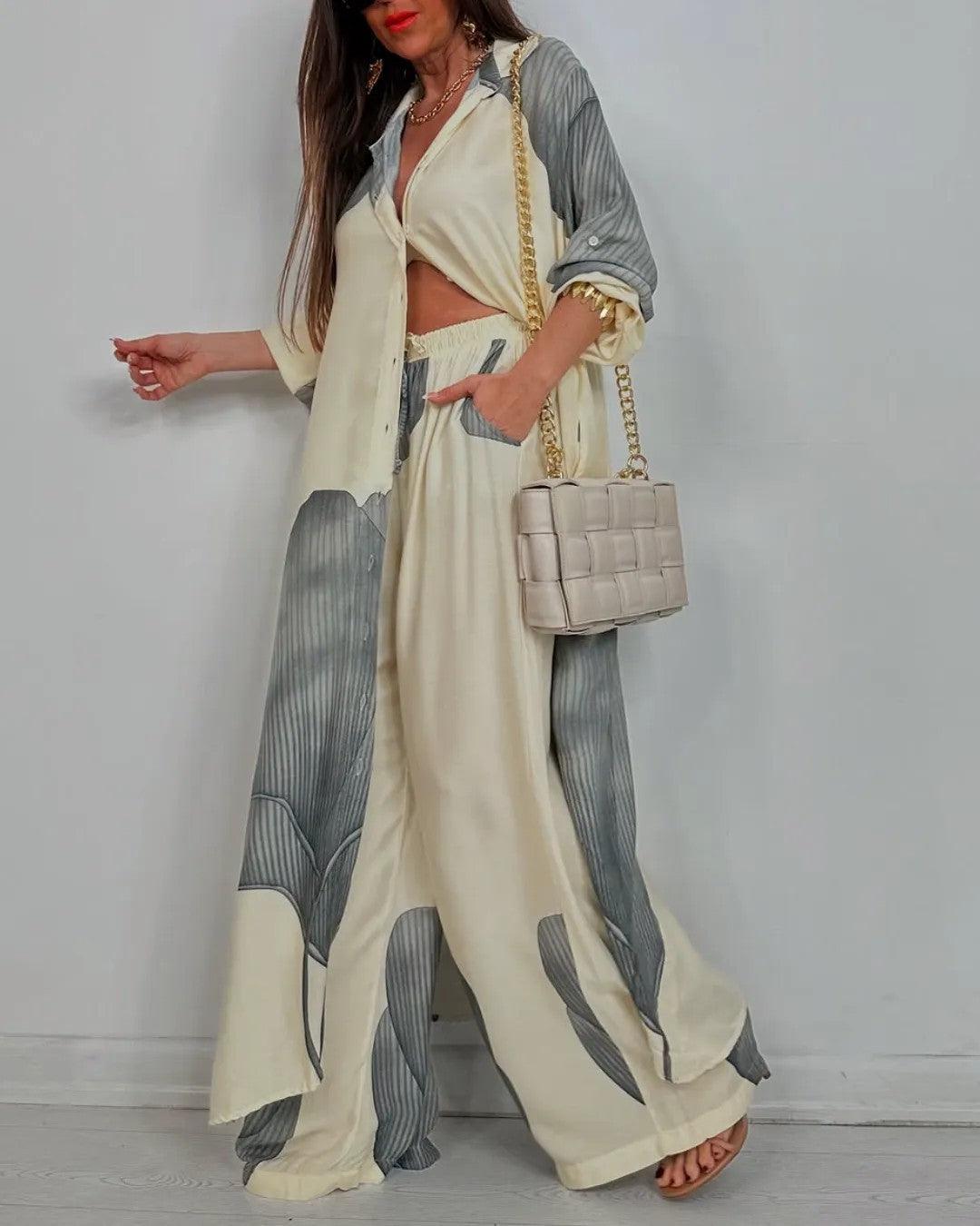 Lila | V-neck Patchwork Set