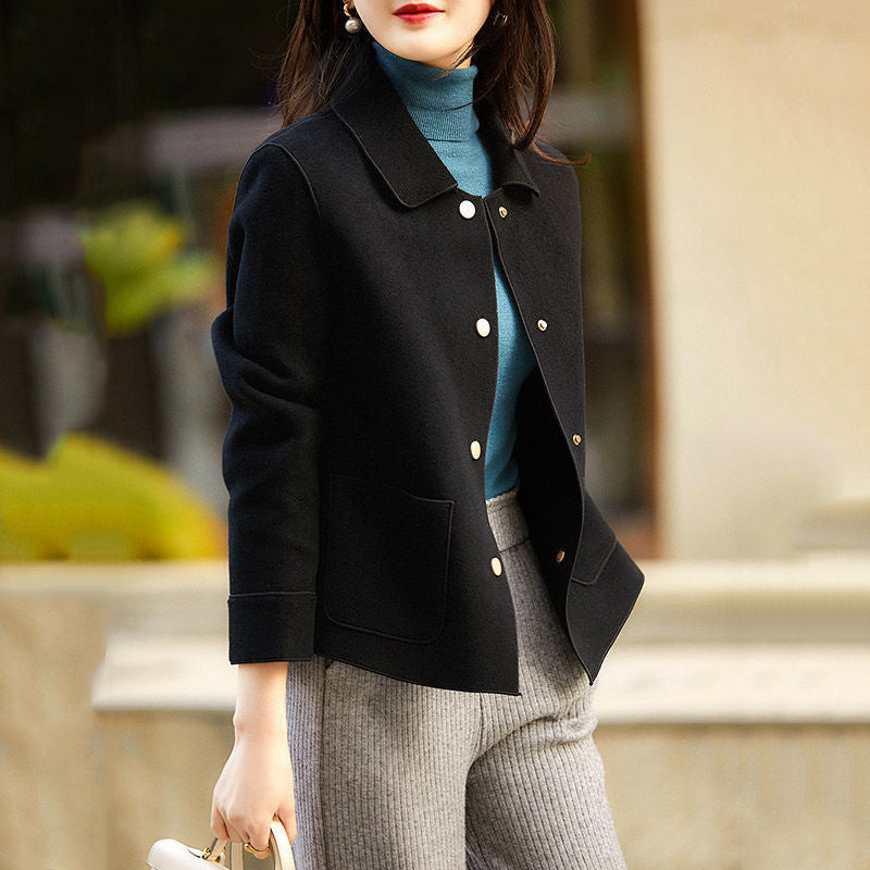 ADELAIDE™ - Cozy Button Front Long Sleeve Collared Coat