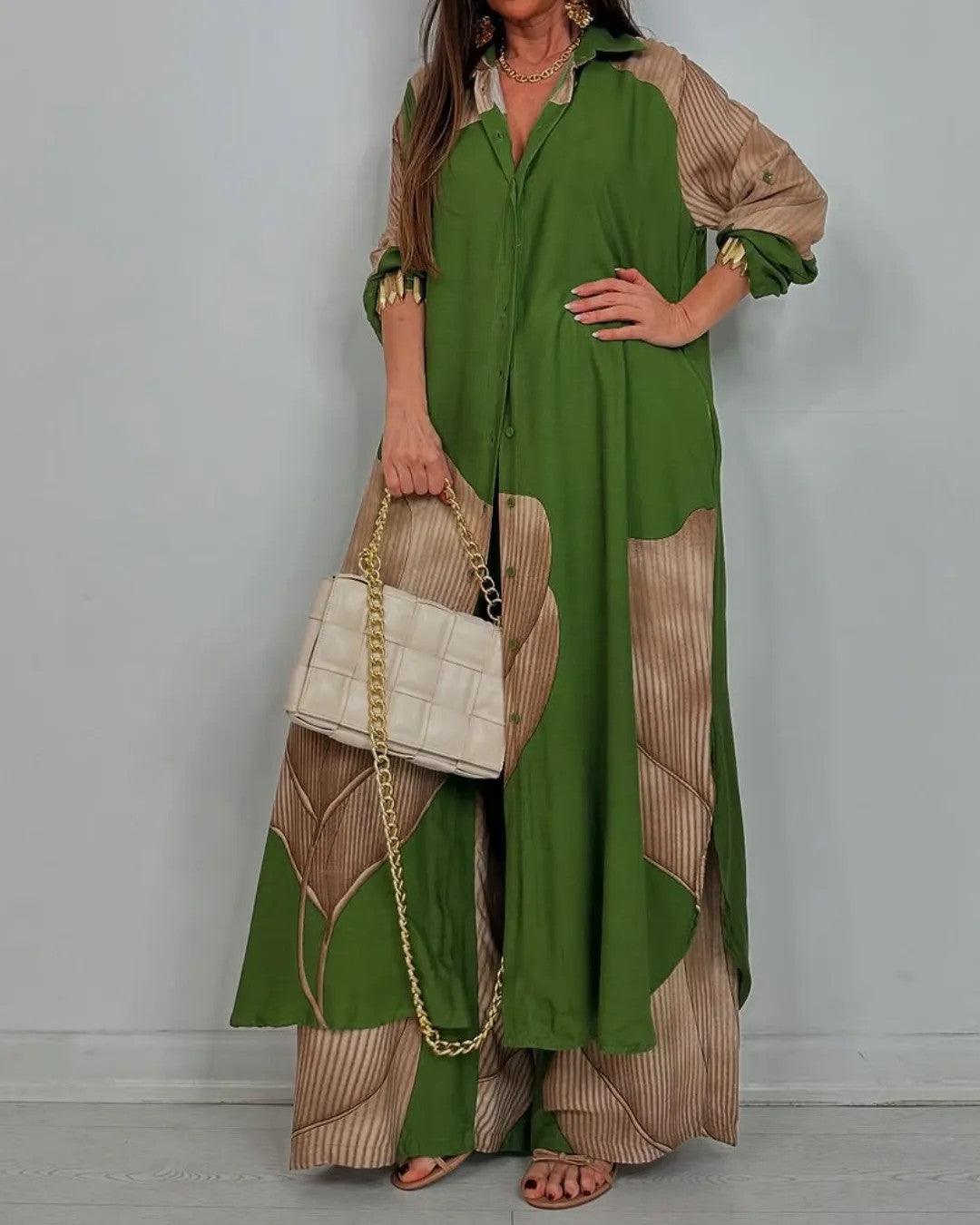 Lila | V-neck Patchwork Set