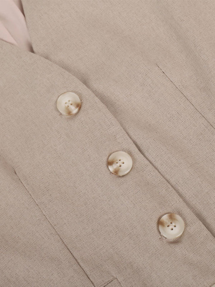 Lila | V-neck Pleated Wide-leg Pants Suit