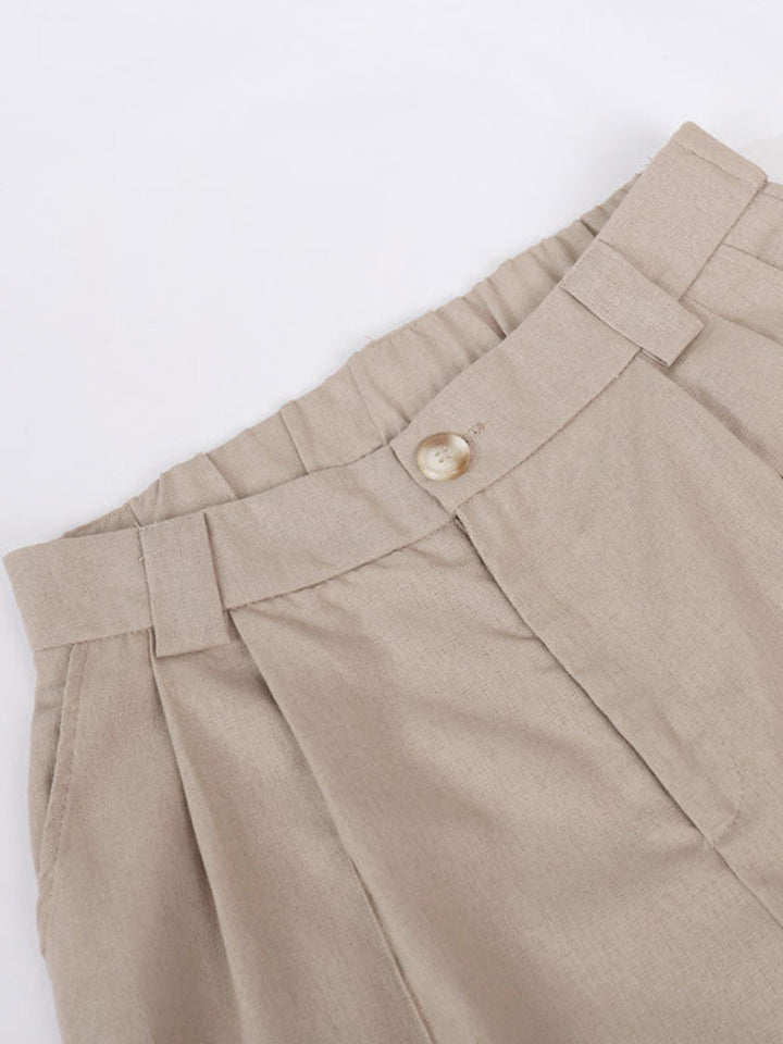 Lila | V-neck Pleated Wide-leg Pants Suit