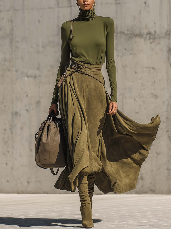 Olivia | Turtleneck Top and Maxi Skirt Set