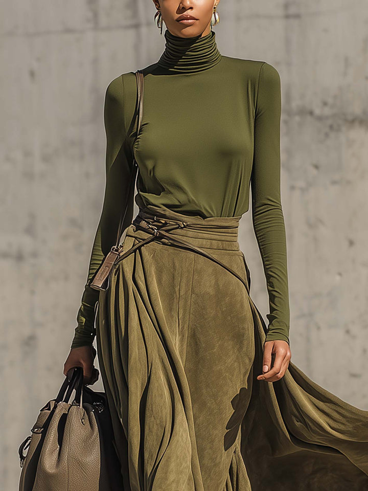 Olivia | Turtleneck Top and Maxi Skirt Set