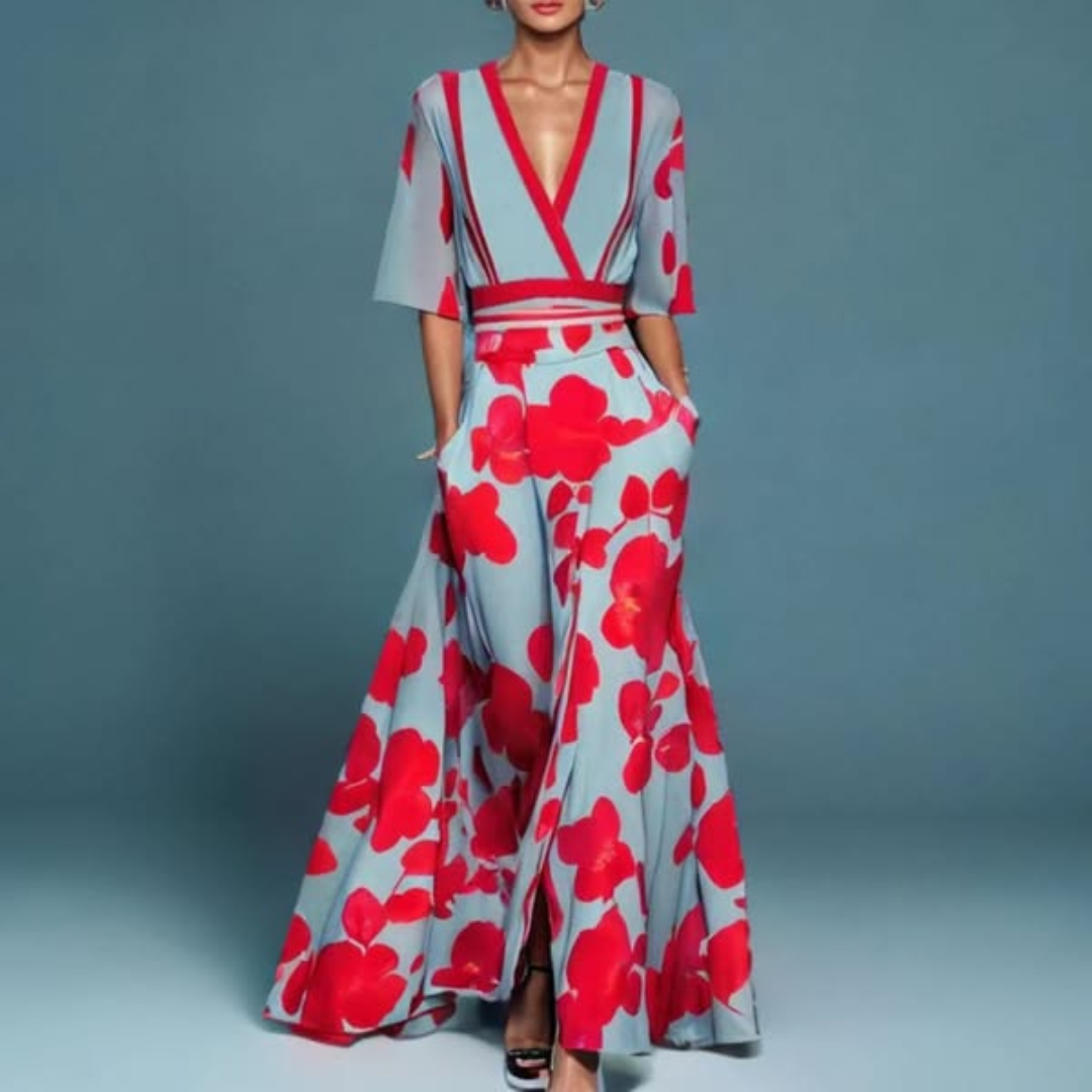 Michelle | Elegant Floral Wrap Dress