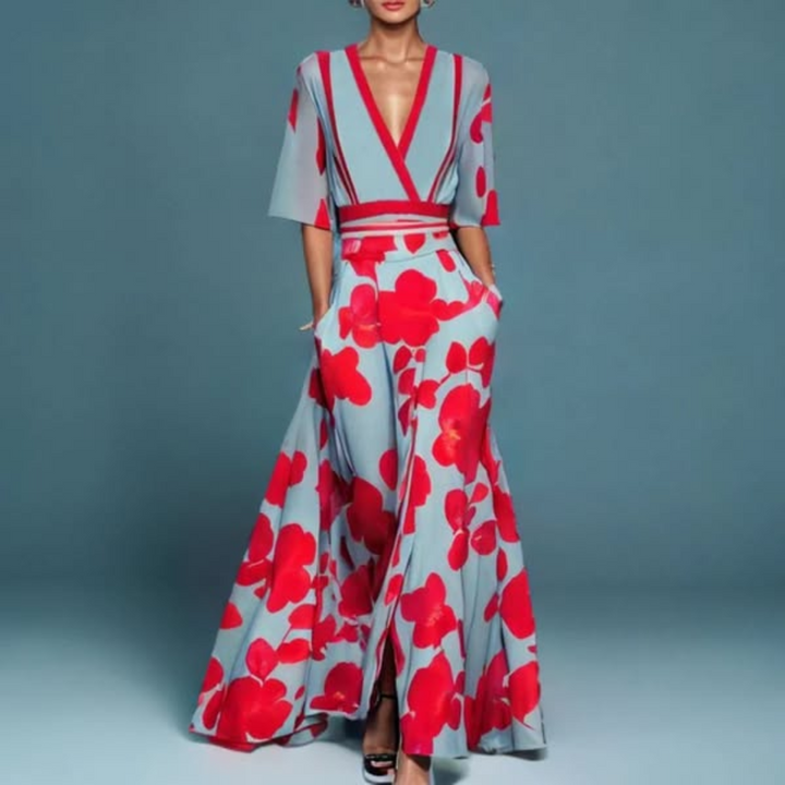 Michelle | Elegant Floral Wrap Dress
