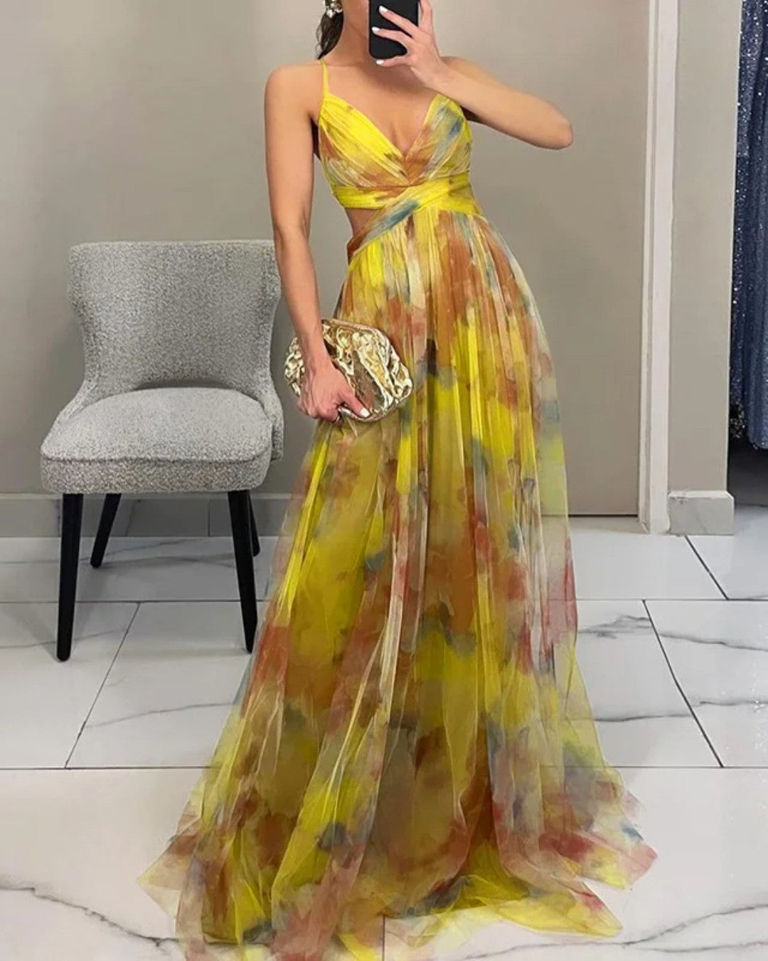 Claudia™ - ™ Enchanting Long Dress with Floral Print