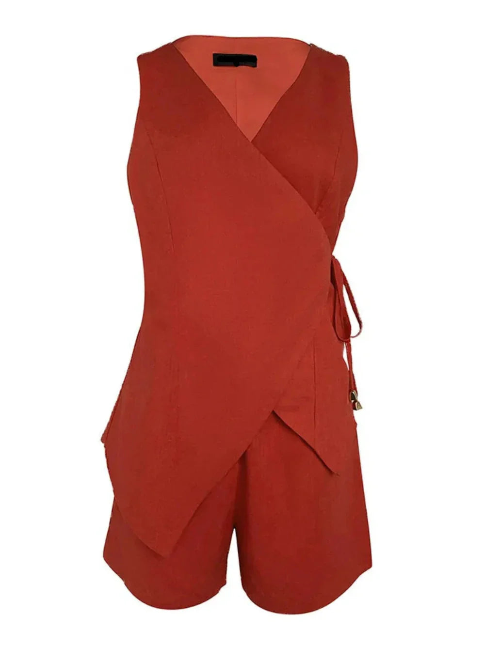 Lila | Linen V-neck Top and Shorts Set