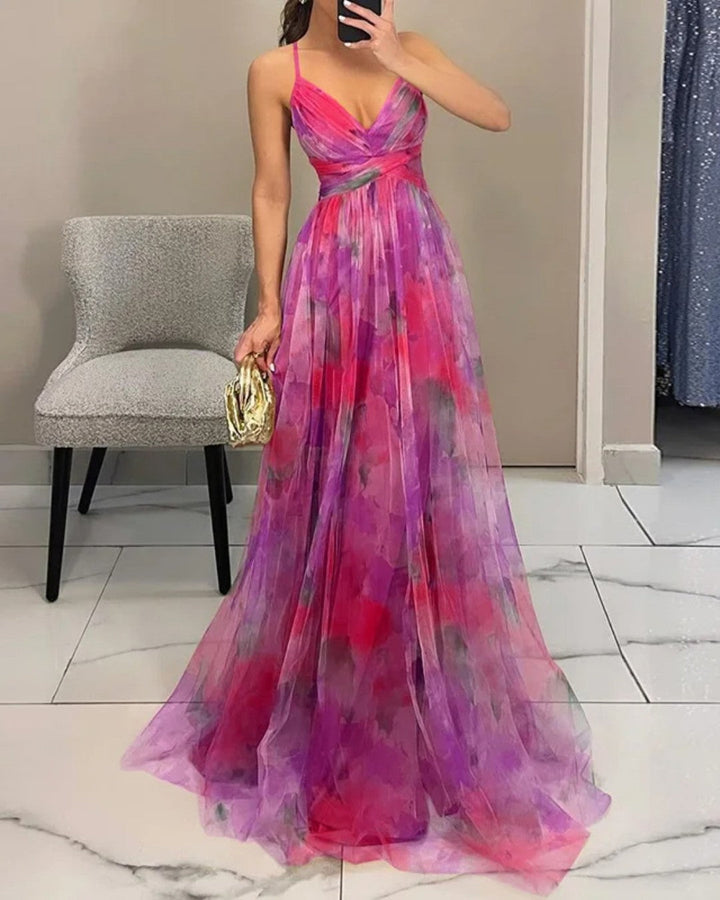 Claudia™ - ™ Enchanting Long Dress with Floral Print