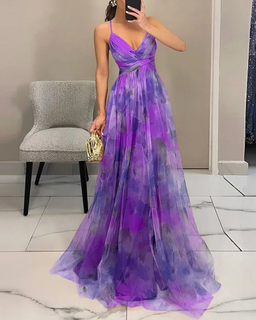 Claudia™ - ™ Enchanting Long Dress with Floral Print