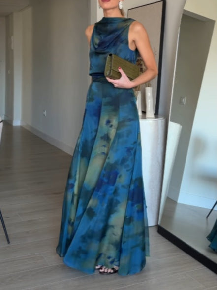Sienna | Tie-Dye Chiffon Tank Top & Skirt Set