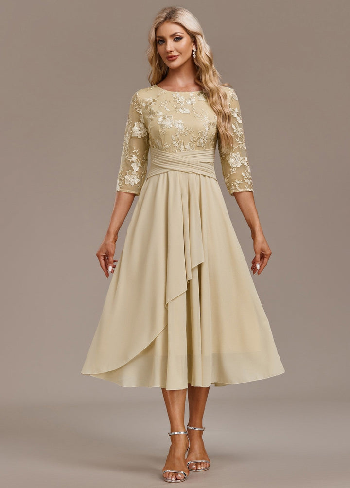 Elowen | Navy Lace Midi Dress
