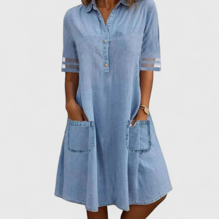 Brittany™ - Figure Flattering Denim Dress