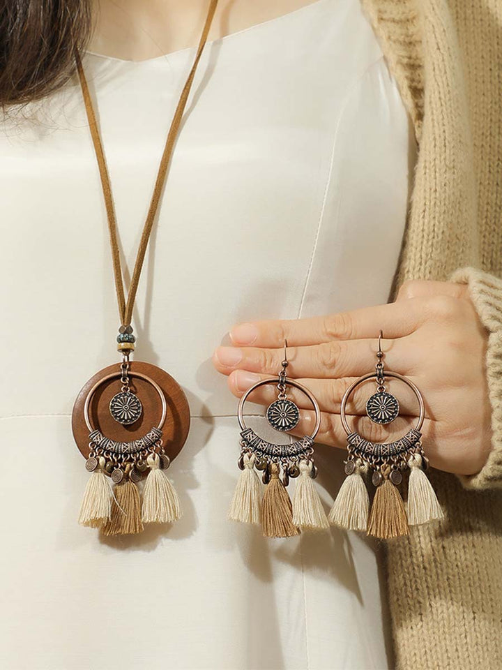 Isabella | Bohemian Tassel Necklace Earrings Set