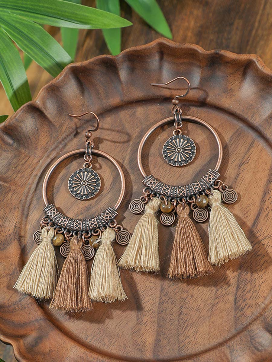 Isabella | Bohemian Tassel Necklace Earrings Set
