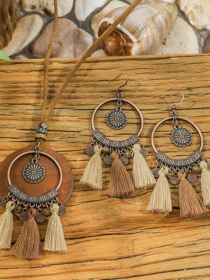 Isabella | Bohemian Tassel Necklace Earrings Set