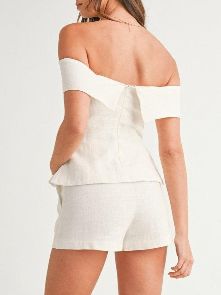Liam | White Cotton and Linen Two-piece Suit