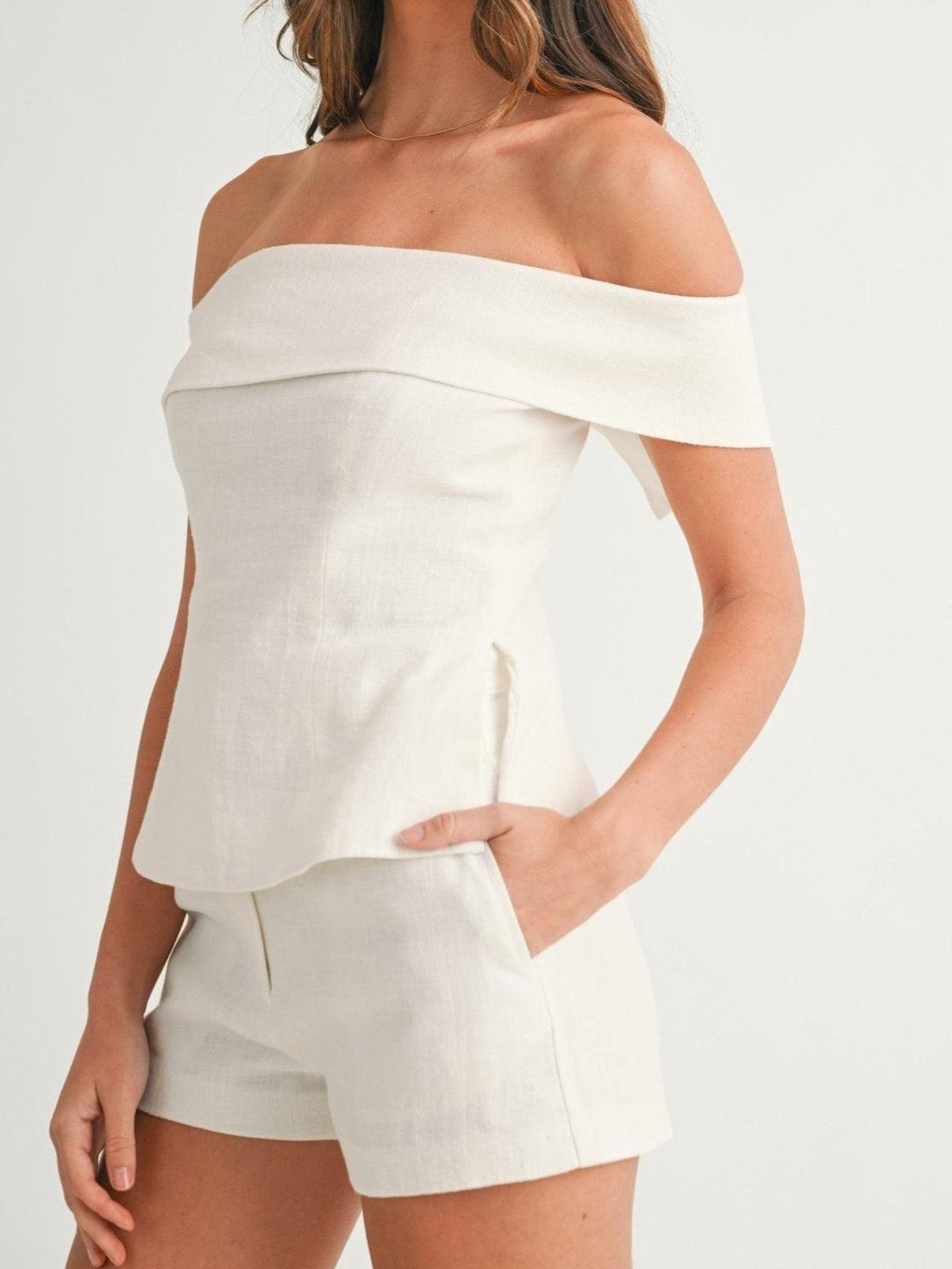 Liam | White Cotton and Linen Two-piece Suit