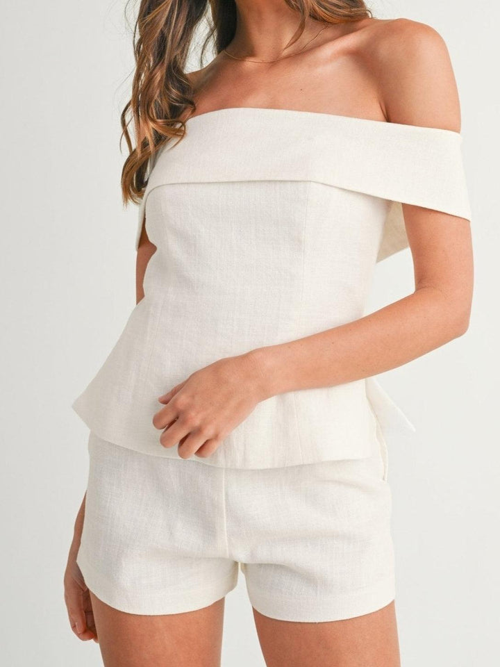Liam | White Cotton and Linen Two-piece Suit