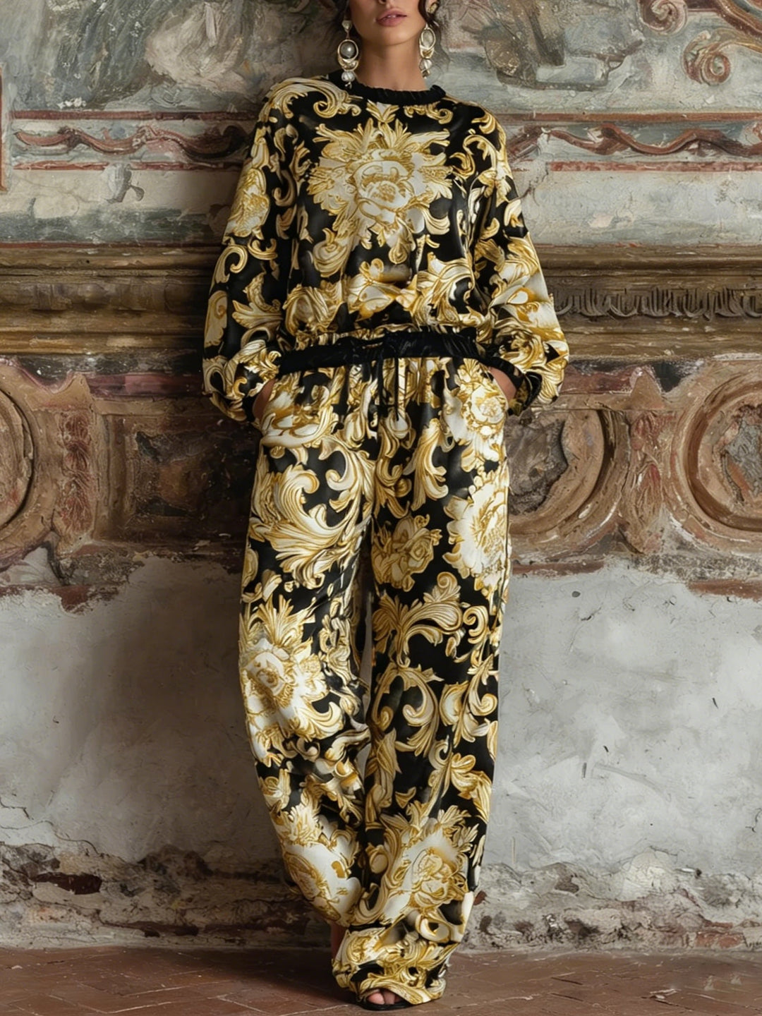 Isabella | Baroque Floral Loungewear Set