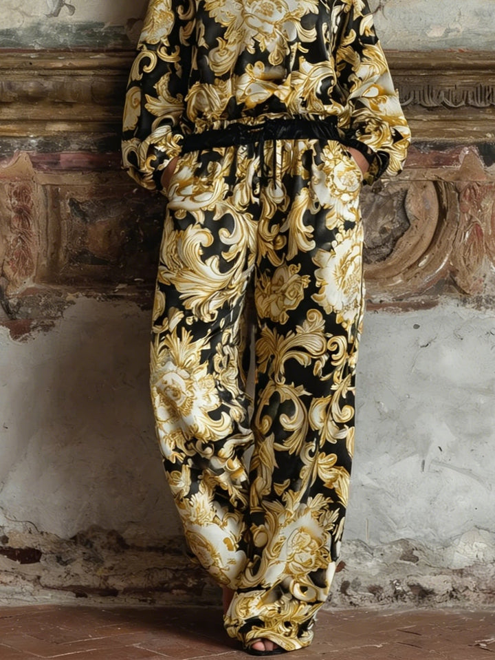 Isabella | Baroque Floral Loungewear Set