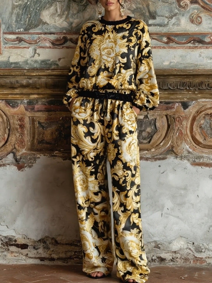Isabella | Baroque Floral Loungewear Set